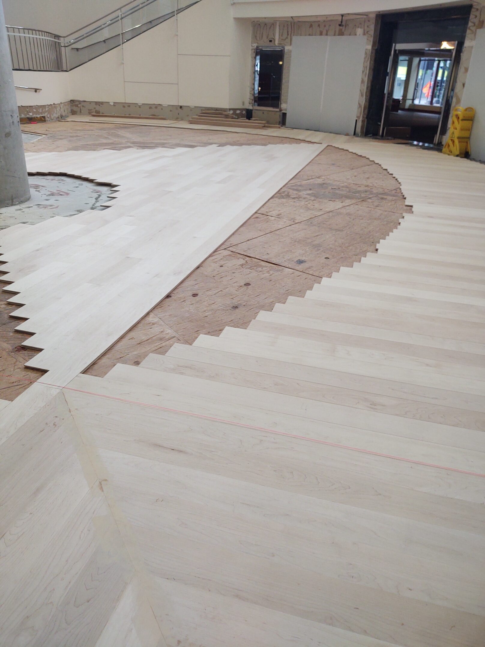 BOA Lobby Rotunda installation in progress
